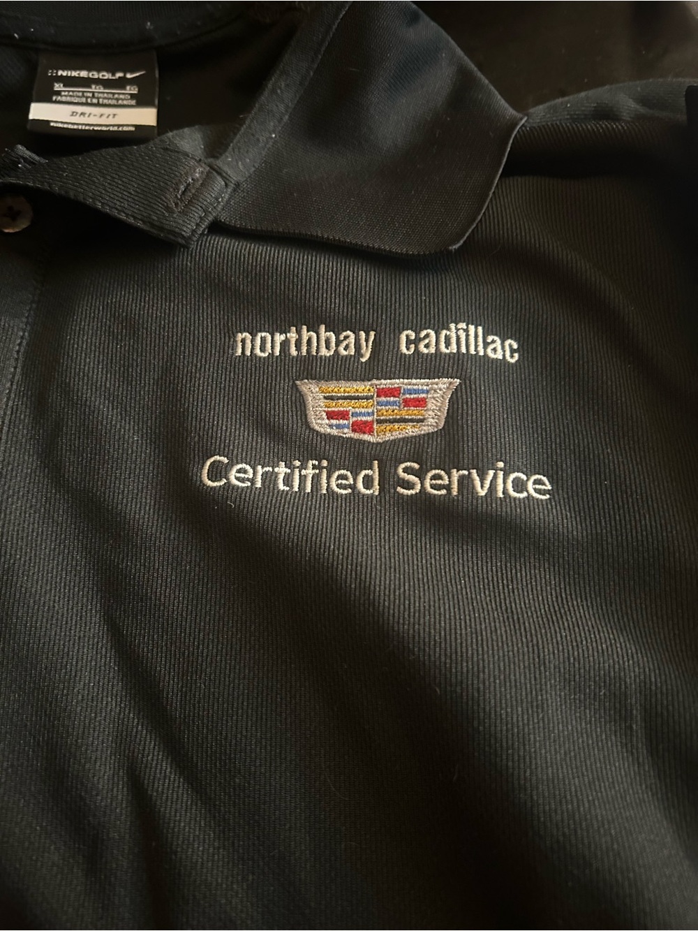 Nike Black Polo with Embroidered Northbay Cadillac Logo